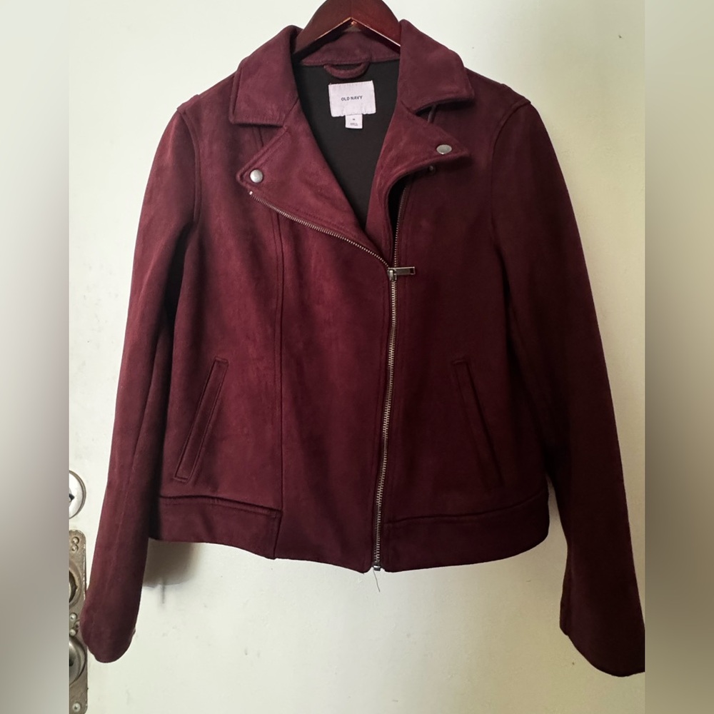 Old Navy Deep Red Leather Jacket